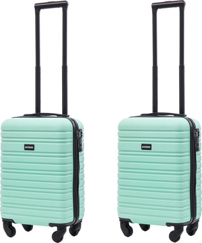 BlockTravel - kofferset - 2 delig - ABS - handbagage - met wielen afneembaar - 29 liter - inbouw TSA slot - lichtgewicht - mint groen