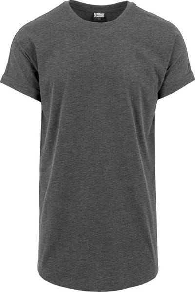 Urban Classics - Long Shaped Turnup Heren Tshirt - 5XL - Grijs