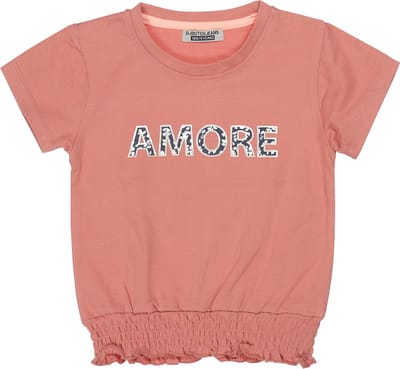 DJ Dutchjeans - Meisjes t-shirt - Dusty rust - Maat 104