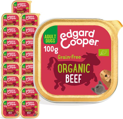 17x Edgard & Cooper Kuipje Honden Natvoer Hondenvoer Bio Rund 100 gr NL-BIO-01