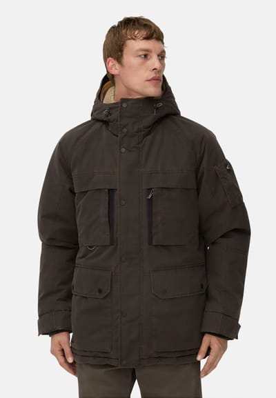 camel active Winterjas met zakken - Maat menswear-50 - Donkerbruin