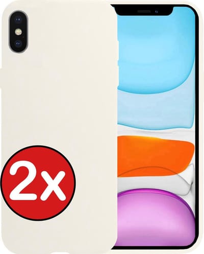 Hoesje - 2 Stuks - Geschikt voor Apple iPhone X - Sterk & Shockproof - Telefoonhoes - Back Cover - Case Siliconen - Telefoon Hoes - Wit