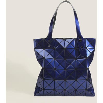 Japanse Nieuwe Niche Veelzijdige Zesvak Geometrisch Diamantvormige Modieuze Lichtgewicht Handtas Modieuze Veelzijdige Draagtas voor Dames blue