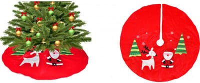 Kerstboomrok/kerstboom - kleed - rood - vilt - 90 cm - Kerstversiering - Kerstboom rok/rokken