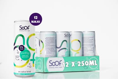 Soof Drinks - Frisdrank 0% Zooi - Sparkling - Citroen, Munt & Appel - blikjes 12 x 250ml