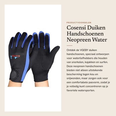 Dailygoods- Duikhandschoenen Neopreen - Snorkelen - Kajakken - Surfen - Water Sport - Antislip Grip - Watersporthandschoenen