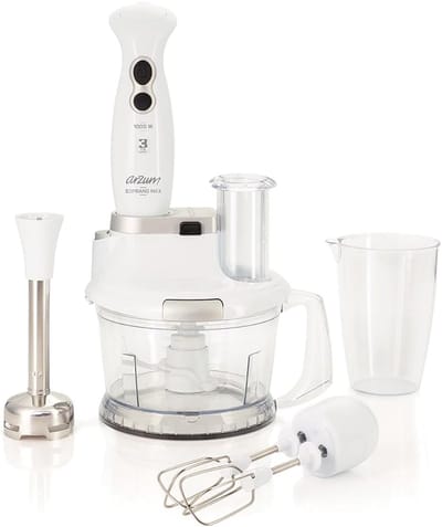 Keukenmixer Set - Staafmixer Multifunctioneel - Maaltijden Bereiden - Krachtige Turbofunctie - 1000 Watt - Wit
