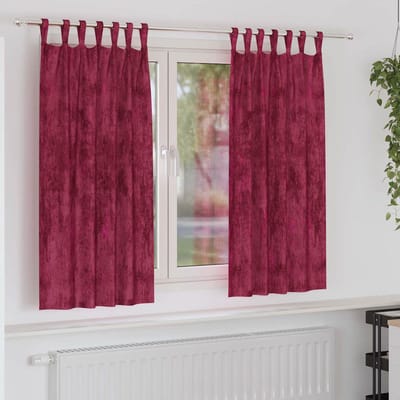 vidaXL Velvet Gordijnen 2 st Wijnrood 175 x 140 cm Fluweel