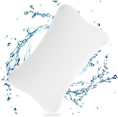Dailygoods- Badkuipkussen met 4 Zuignappen - Neksteun - Ergonomisch Design - Huidvriendelijk - Ademend Materiaal - Eenvoudig Schoon te Maken