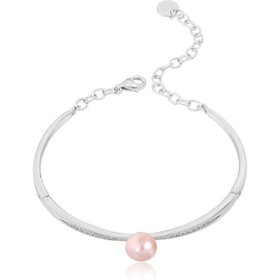 Nieuwe S925 Zilveren Armband Europees en Amerikaans Modeontwerp Textuur Handdecoratie Zircon Persoonlijkheid Zoetwaterparel Armband white