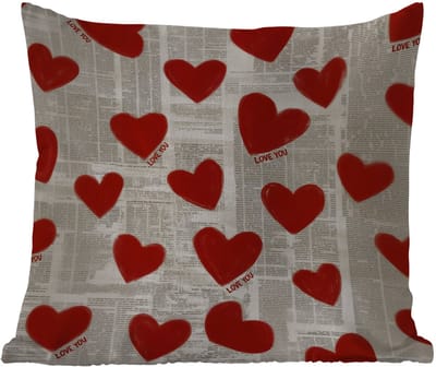 Tuinkussen - Hartjes - Krant - Loveyou - 40x40 cm - Weerbestendig