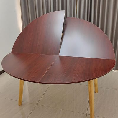Ronde Klaptafel - Houten Blad Tafel - Veelzijdig Gebruik - Ruimtebesparend Opvouwbaar - 120 cm Diameter - Houtkleur