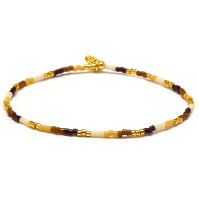 Luxenter Armband van veelkleurig glas met 18-karaats geelgouden afwerking - Xanvi