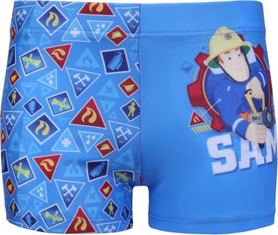 Blauwe zwembroek voor jongens - Brandweerman Sam / 128 cm