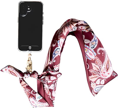 Force Case, Afneembare Sjaal Schouderband voor Universele Smartphone Bandana Patroon, Bordeaux