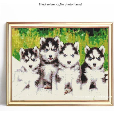 Mosaïque de diamant à faire soi-même, perceuse ronde complète avec animaux, peinture de diamant de chien, broderie, vente 20X30 black