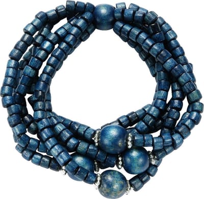 Behave - Blauwe houten rekarmband - Bohemian everyday accessoire