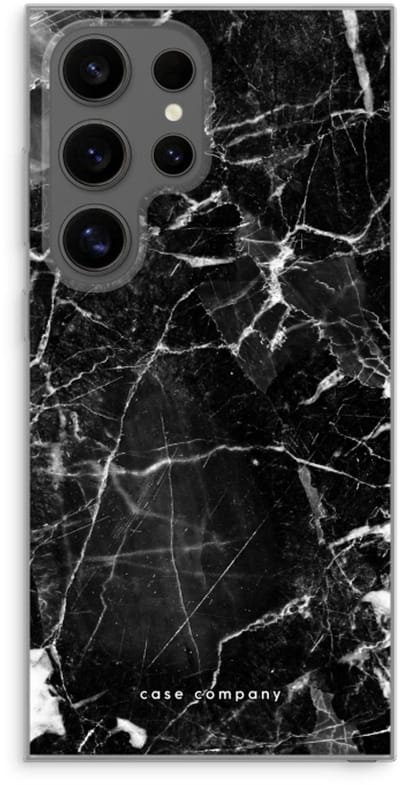 Case Company® - Hoesje geschikt voor Samsung Galaxy S24 Ultra hoesje - Zwart Marmer - Soft Cover Telefoonhoesje - Bescherming aan alle Kanten en Schermrand
