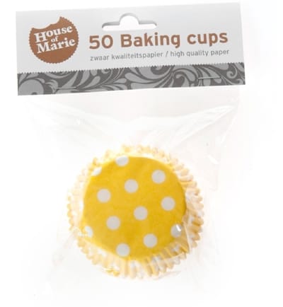 House of Marie Cupcake Vormpjes (Baking Cups) - Stippen Geel - pk/50