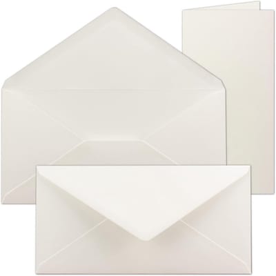 Steekbare kaarten DIN lang met enveloppen voor uitnodigingen verjaardag en kerst 100 stuks