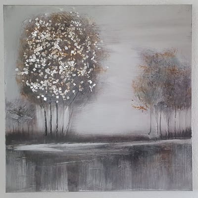Canvassi - Schilderij - 3D Bomen Canvas Schilderij handgeschilderd met 3d diepte 55x55x2.8cm - Kamer decoratie accessoires -Wanddecoratie slaapkamer - Muurdecoratie keuken - Wanddoek oude meesters interieur - Woondecoratie huis - Woonaccessoires