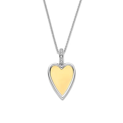 TI SENTO Dames Hanger - 925 zilver - Zirkonia met geel verguld - 6842ZY