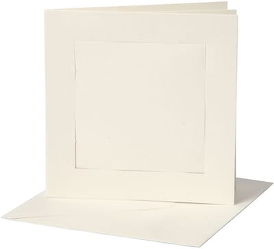 Creativ Company Kaarten & Enveloppen Passepartout Vierkant 12,5x12,5 cm Off-white 10 stuks