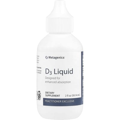Metagenics, vitamine D3 liquide, 25 mcg, 59,14 ml (2 fl oz)