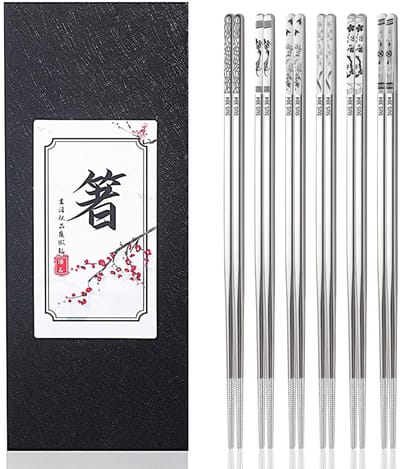 NTHProducts - Chopsticks - Herbruikbare Eetstokjes - Elegante Cadeauverpakking - 23.5cm - Antislip - Geschikt voor Aziatische Gerechten