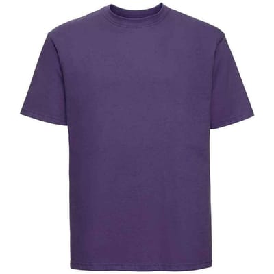 Russell Heren Klassiek Ringspun Katoen T-Shirt (Paars)