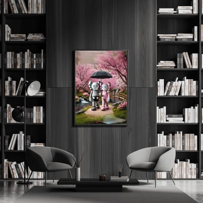 Poster op Hoge kwaliteit pvc - 50x70cm (zonder frame) - Wall street Art - Wanddecoratie - Canvas - Kaws Graffiti wallpaper - Uniek design