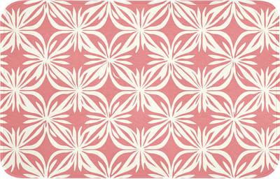 Badmat 80x50 cm - Antislip - Roze - Bloemenmotief - Wit - Modern - Badmatten voor badkamer - Badkamermat - Douchemat - Badkamer mat