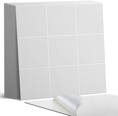 Coloray Plaktegels - Uniform tegelpatroon Zelfklevende Tegels - 20 cm x 20 cm - Grijs Plaktegels - 20 stuks - Vierkant PVC Tegels - Plaktegels Badkamer - Plaktegels Vloer - Vinyl Tegels - Wandtegel Zelfklevend