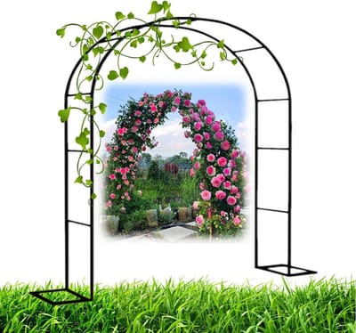 Tuinboog Prieel - Klimplant boog - Tuin Decoratie - Verstevigd Stalen Frame - Tot 160 x 230 cm - Zwart