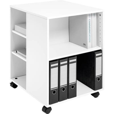 Durable 311302 Multifunctionele trolley 74/59, open aan 3 zijden met 6 legborden (528 x 748 x 592 mm), wit