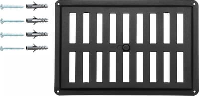 Verstelbaar Metalen Ventilatierooster 23x15 cm Zwart Rechthoekig voor Wand en Plafond