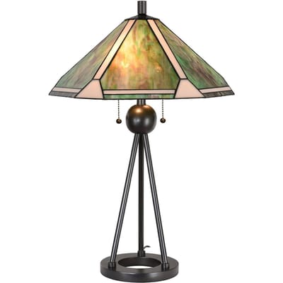 Lumilamp Tiffany Tafellamp Ø 50x73 cm Groen Bruin Metaal