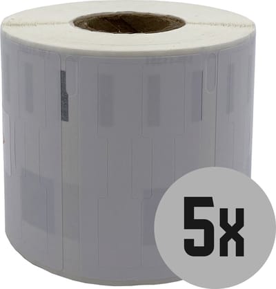 DULA Dymo kompatible Etiketten, S0722510 11351, 54 x 11 mm, Weiß, Permanent, 5 Rollen, 1500 Etiketten pro Rolle