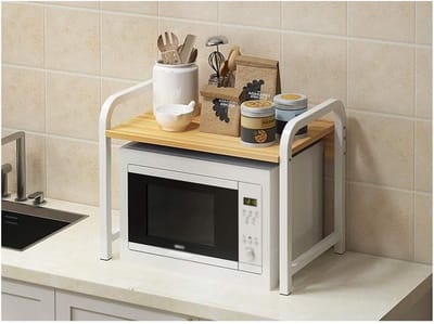 Magnetronkast – Magnetronrek - keuken organizer – Ovenkast – Keukenrek – Keukenkast – 35 x 54 x 36 cm - Bamboe Hout