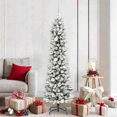 vidaXL Kunstkerstboom Wit 180 cm PVC en Metaal en Plastic