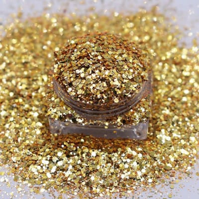 Festival Chunky Glitters Goud 8g - Biologisch Afbreekbaar - Glitter voor Lichaam en Gezicht - Face & Body Make-up Jewels - Glitter Tattoo Set - Make Up Biodegradable - Glitter Tattoo Set
