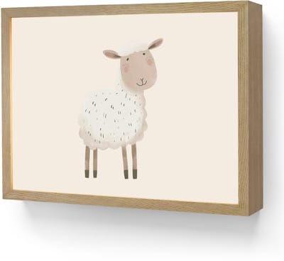 Nachtlampje 40x30 cm - Kinder lamp - Schaap - Boerderij dier - Dieren - Tafellamp kinderkamer draadloos - Slaapkamer lampje - Bedlamp kinderen - Kinderlampje - Wandlamp babykamer - Nachtlampjes