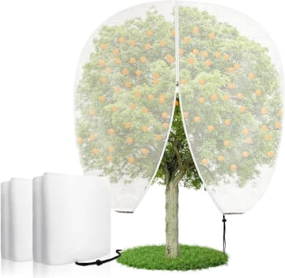 Fruitboom Net - Insectennet Planten - Bescherming Tegen Ongedierte - Met Rits en Trekkoord - 3m x 3m - Groen