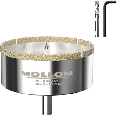 85 mm Diamant Klokboren met Verwisselbare Geleidingsboren - Gladde Snede voor Porselein, Glas, Keramiek, Marmer, Graniet