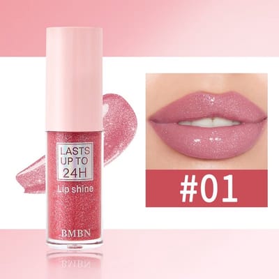 Glitter Lip Gloss Lichtroze – Shimmer Lipgloss – Langhoudende Lip Shine – Hydraterende Vloeibare Lipstick met Glitter