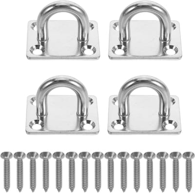 Hangmat Ophangset - Bevestigingshaken - Veilig Ophangen - Roestvrij Staal - 4 Stuks - Zilverkleurig