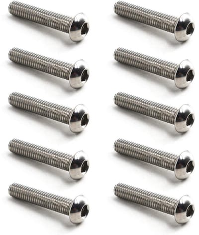 M10x35 Button Head Hex Socket Drive Schroeven van RVS voor Meubelknoppen - Set van 10, Duurzaam en Roestvrij