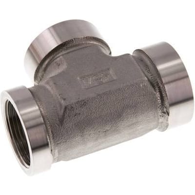 G 1 1/4'' RVS T-stuk 160 Bar - Hydrauliek - FL3T-F-S-114G