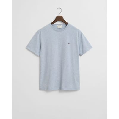 Gant T-Shirt Regular Uni Fine Shield Embroidery Ice Blue Melange / male