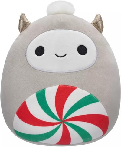 Zachte Knuffel Yeti Grijs met Pepermunt Buik - 20 cm Pluche Speelgoed